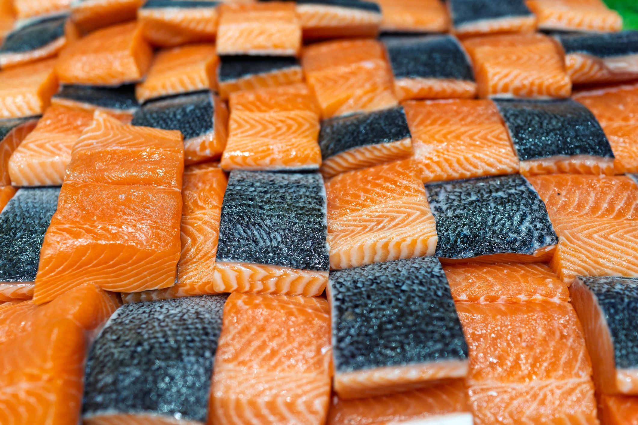 Fresh salmon fillets prepared for premium seafood sales
